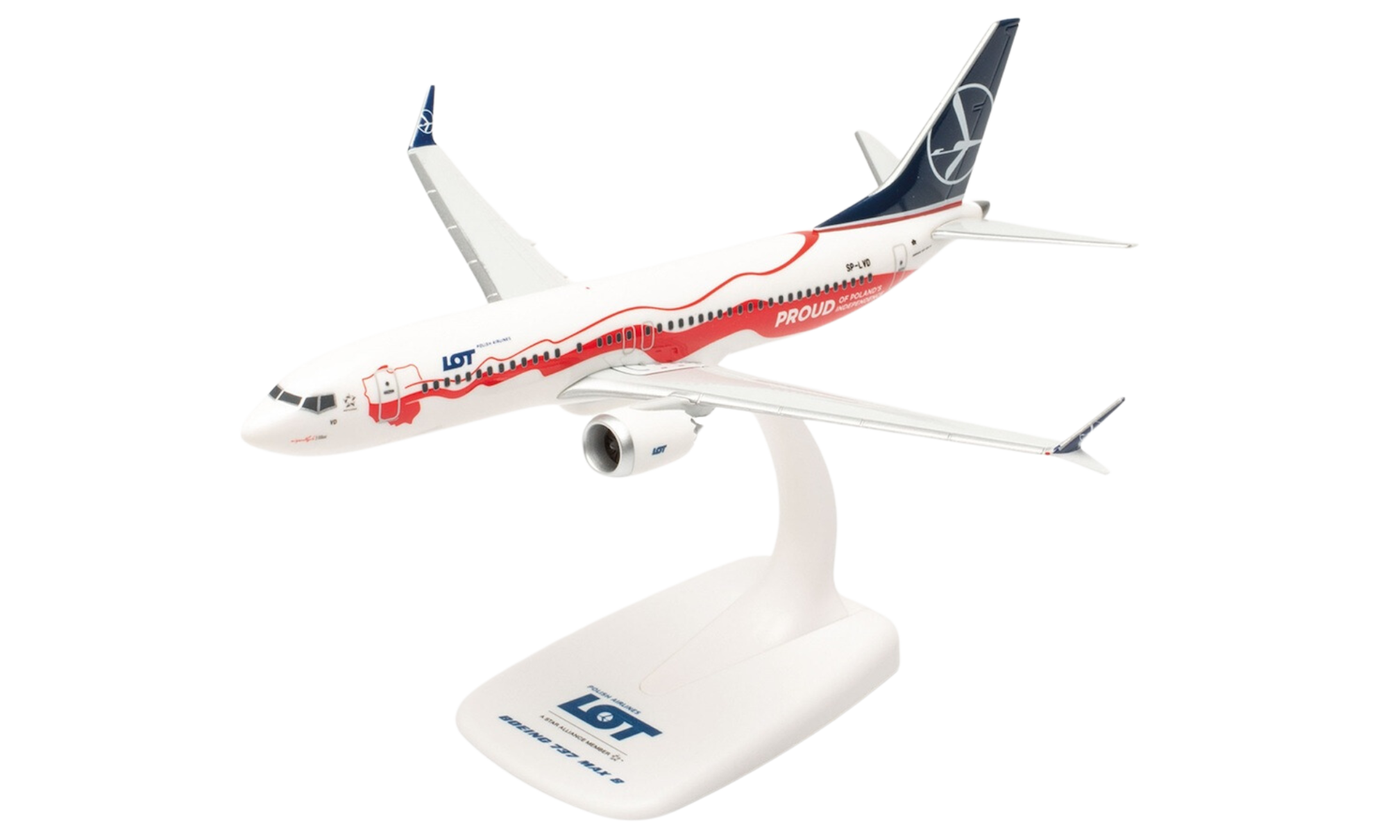 Maqueta Boeing B737 MAX 8 LOT Polish Airlines SP-LVD